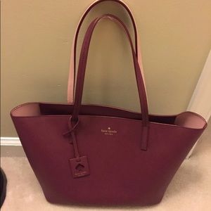 Kate Spade burgundy and pink tote